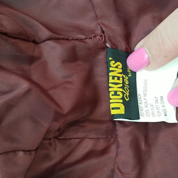 NWT Victorian Style Burgundy Velvet Dog Coat Small - Picture 9 of 16